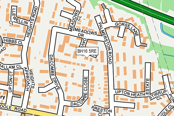 BH16 5RE map - OS OpenMap – Local (Ordnance Survey)