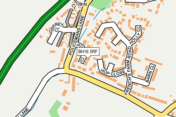 BH16 5RF map - OS OpenMap – Local (Ordnance Survey)