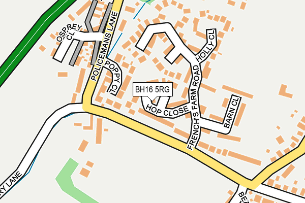 BH16 5RG map - OS OpenMap – Local (Ordnance Survey)