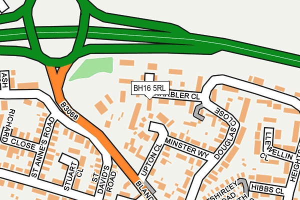 BH16 5RL map - OS OpenMap – Local (Ordnance Survey)