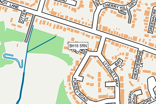 BH16 5RN map - OS OpenMap – Local (Ordnance Survey)