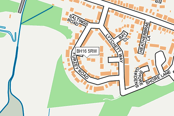 BH16 5RW map - OS OpenMap – Local (Ordnance Survey)