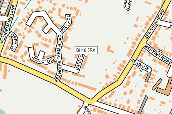 BH16 5RX map - OS OpenMap – Local (Ordnance Survey)