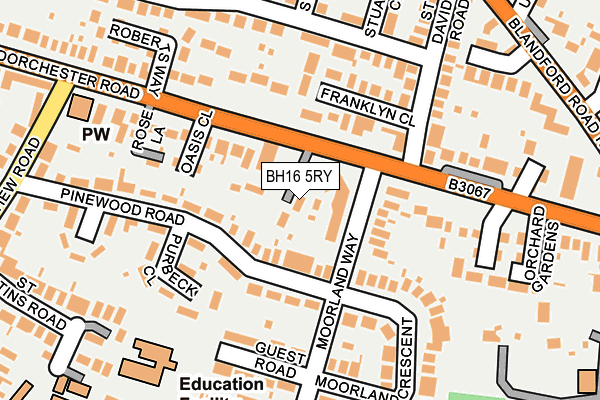 BH16 5RY map - OS OpenMap – Local (Ordnance Survey)