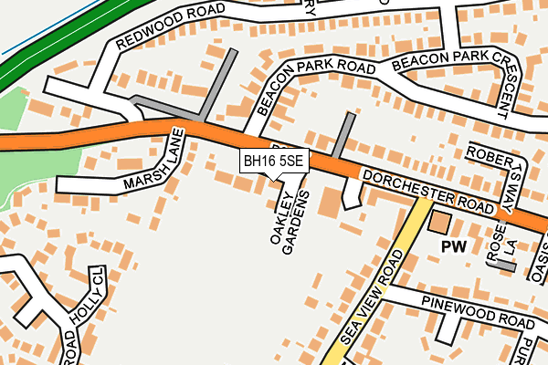BH16 5SE map - OS OpenMap – Local (Ordnance Survey)