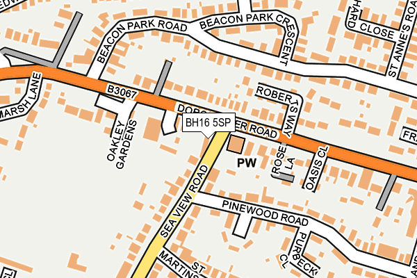 BH16 5SP map - OS OpenMap – Local (Ordnance Survey)