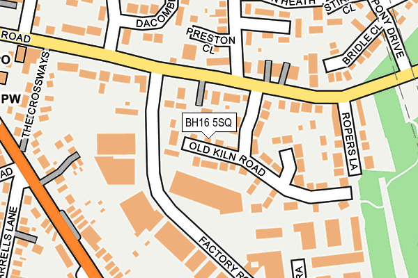 BH16 5SQ map - OS OpenMap – Local (Ordnance Survey)