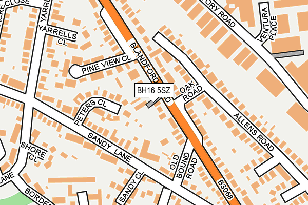 BH16 5SZ map - OS OpenMap – Local (Ordnance Survey)