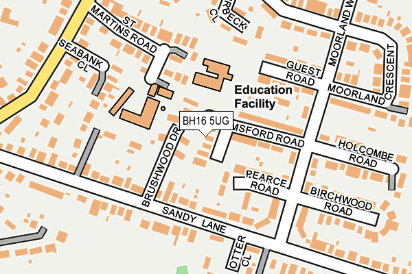 BH16 5UG map - OS OpenMap – Local (Ordnance Survey)