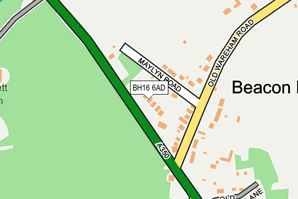 BH16 6AD map - OS OpenMap – Local (Ordnance Survey)