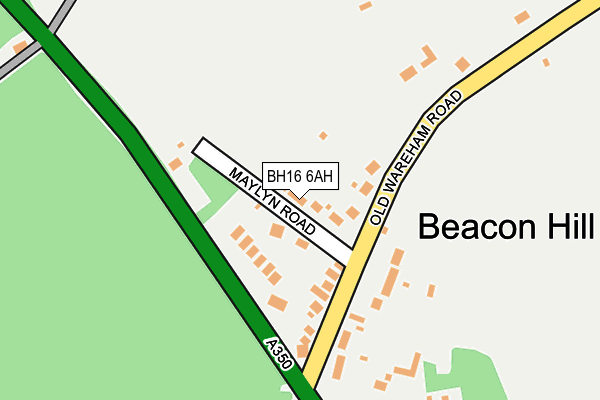 BH16 6AH map - OS OpenMap – Local (Ordnance Survey)