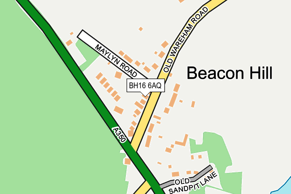 BH16 6AQ map - OS OpenMap – Local (Ordnance Survey)