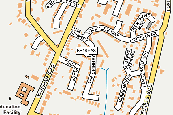 BH16 6AS map - OS OpenMap – Local (Ordnance Survey)