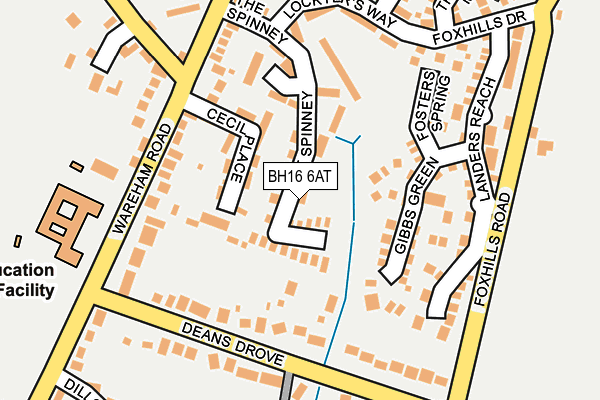 BH16 6AT map - OS OpenMap – Local (Ordnance Survey)