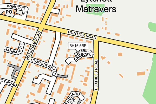 BH16 6BE map - OS OpenMap – Local (Ordnance Survey)