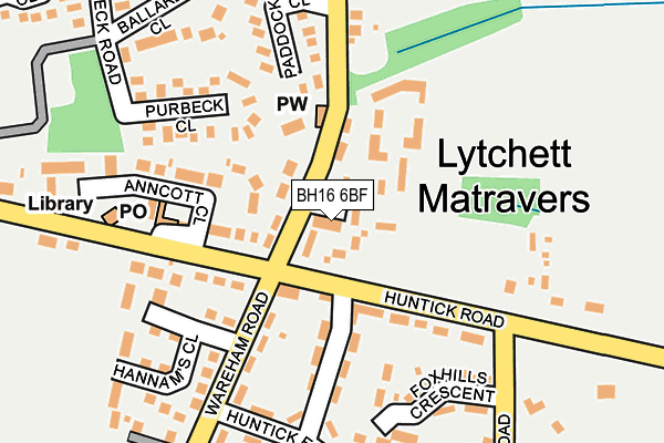 BH16 6BF map - OS OpenMap – Local (Ordnance Survey)