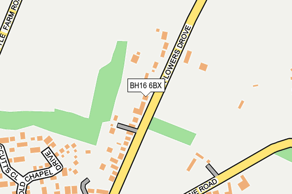 BH16 6BX map - OS OpenMap – Local (Ordnance Survey)