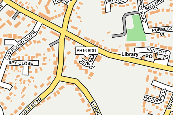BH16 6DD map - OS OpenMap – Local (Ordnance Survey)