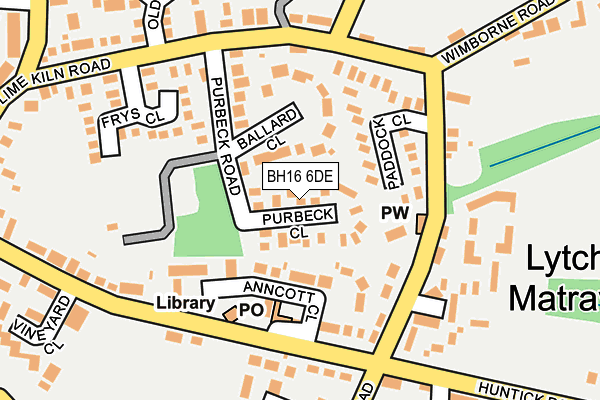 BH16 6DE map - OS OpenMap – Local (Ordnance Survey)