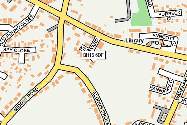 BH16 6DF map - OS OpenMap – Local (Ordnance Survey)