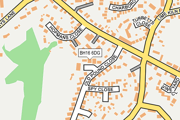 BH16 6DG map - OS OpenMap – Local (Ordnance Survey)