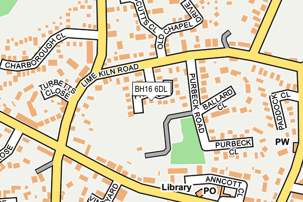 BH16 6DL map - OS OpenMap – Local (Ordnance Survey)