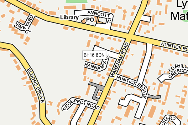 BH16 6DN map - OS OpenMap – Local (Ordnance Survey)