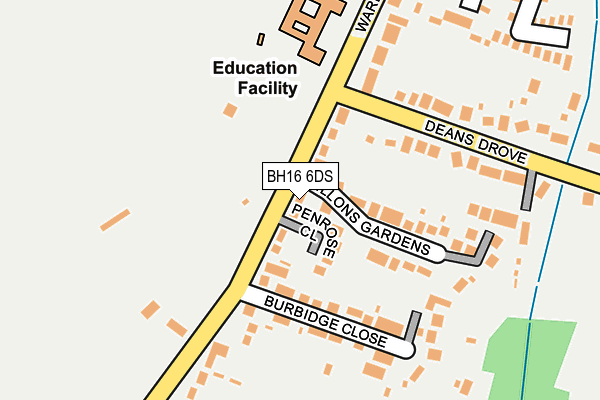 BH16 6DS map - OS OpenMap – Local (Ordnance Survey)