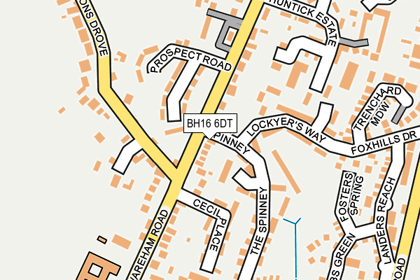BH16 6DT map - OS OpenMap – Local (Ordnance Survey)