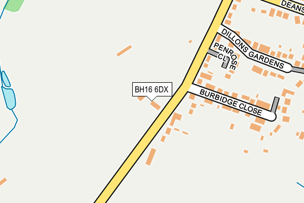BH16 6DX map - OS OpenMap – Local (Ordnance Survey)