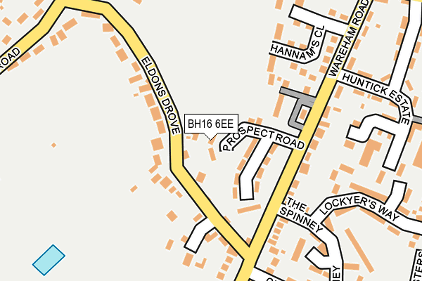 BH16 6EE map - OS OpenMap – Local (Ordnance Survey)