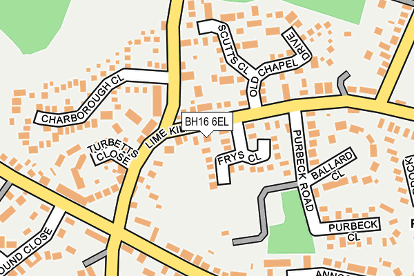 BH16 6EL map - OS OpenMap – Local (Ordnance Survey)