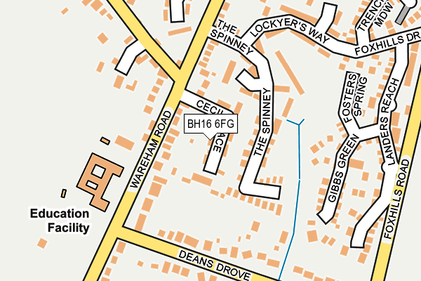 BH16 6FG map - OS OpenMap – Local (Ordnance Survey)