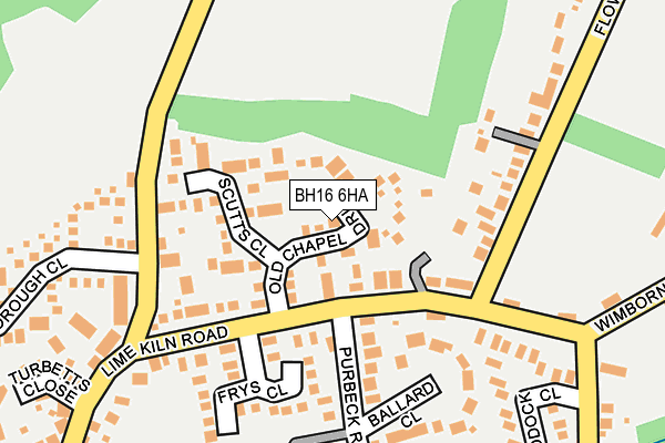 BH16 6HA map - OS OpenMap – Local (Ordnance Survey)