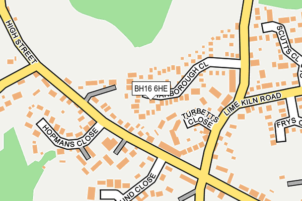 BH16 6HE map - OS OpenMap – Local (Ordnance Survey)