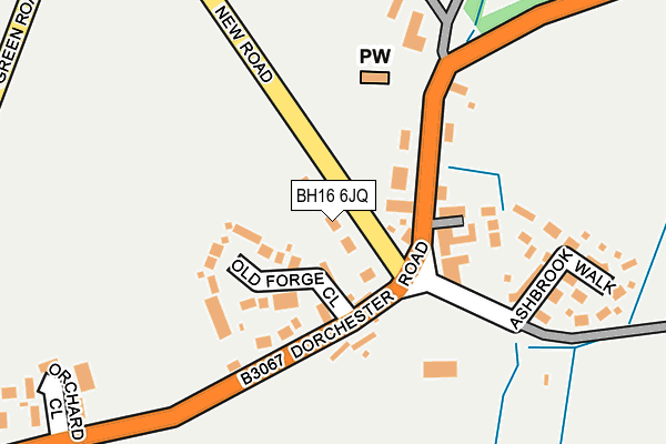 BH16 6JQ map - OS OpenMap – Local (Ordnance Survey)