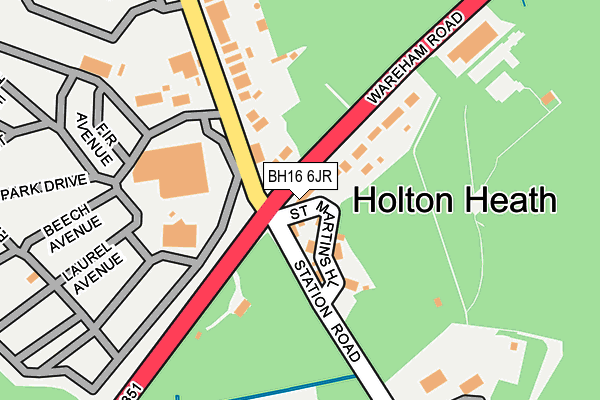 BH16 6JR map - OS OpenMap – Local (Ordnance Survey)