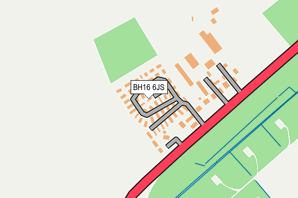 BH16 6JS map - OS OpenMap – Local (Ordnance Survey)
