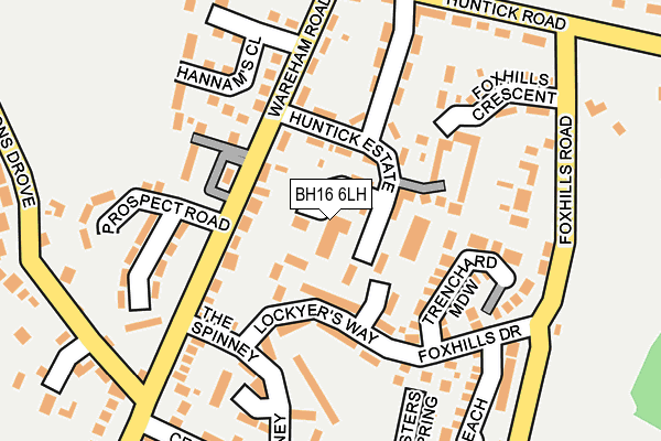 BH16 6LH map - OS OpenMap – Local (Ordnance Survey)