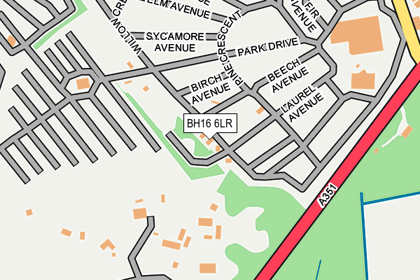 BH16 6LR map - OS OpenMap – Local (Ordnance Survey)