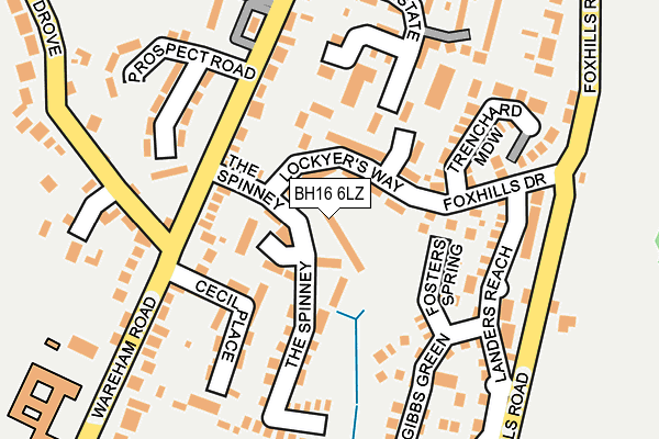 BH16 6LZ map - OS OpenMap – Local (Ordnance Survey)