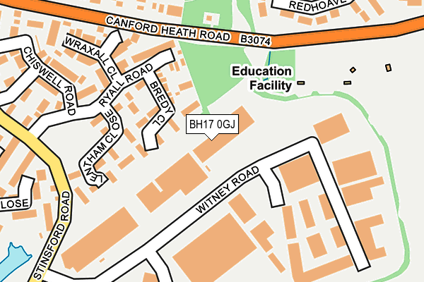 BH17 0GJ map - OS OpenMap – Local (Ordnance Survey)