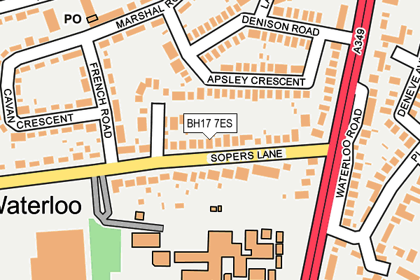 BH17 7ES map - OS OpenMap – Local (Ordnance Survey)