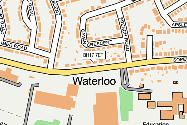 BH17 7ET map - OS OpenMap – Local (Ordnance Survey)