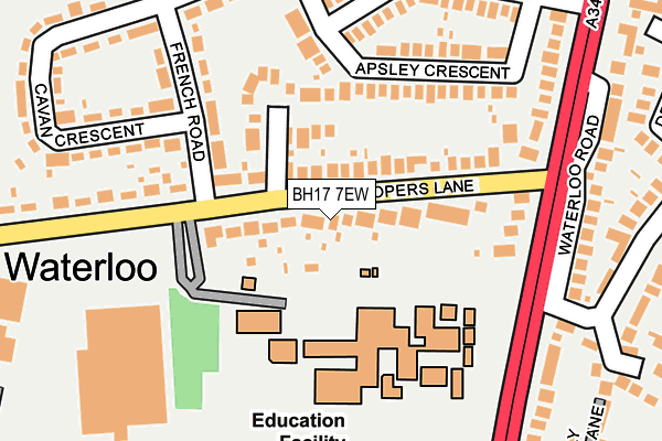 BH17 7EW map - OS OpenMap – Local (Ordnance Survey)