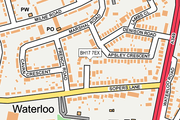 BH17 7EX map - OS OpenMap – Local (Ordnance Survey)