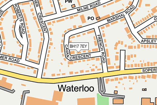 BH17 7EY map - OS OpenMap – Local (Ordnance Survey)