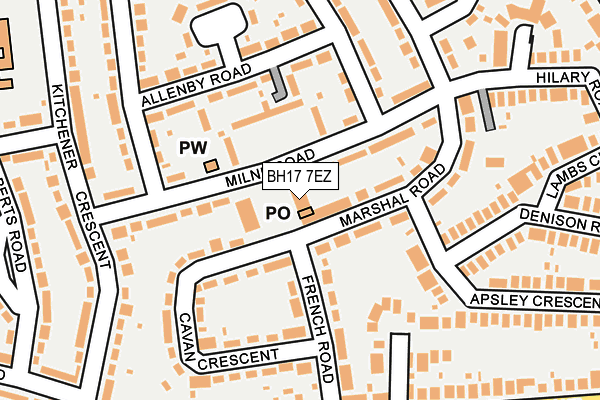 BH17 7EZ map - OS OpenMap – Local (Ordnance Survey)