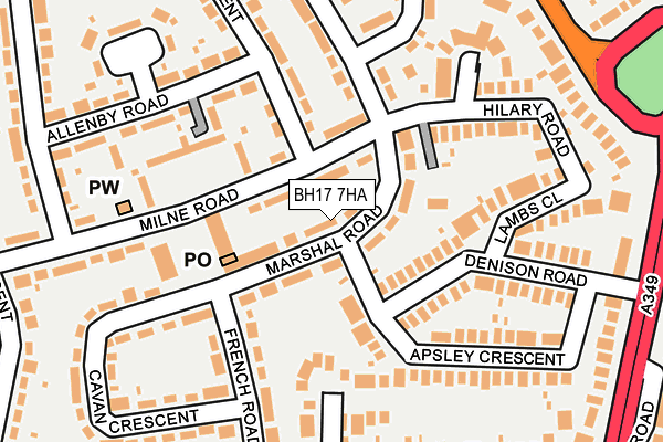 BH17 7HA map - OS OpenMap – Local (Ordnance Survey)