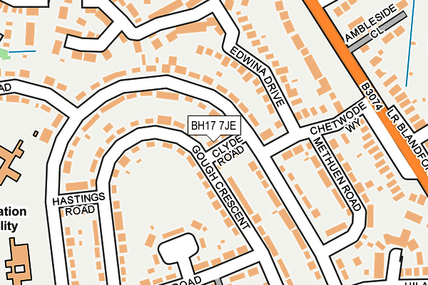 BH17 7JE map - OS OpenMap – Local (Ordnance Survey)